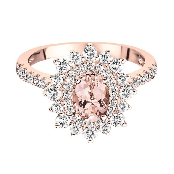 Rose Gold Morganite & Two Diamond Rings Set – $1,600 - Picture 5 of 7